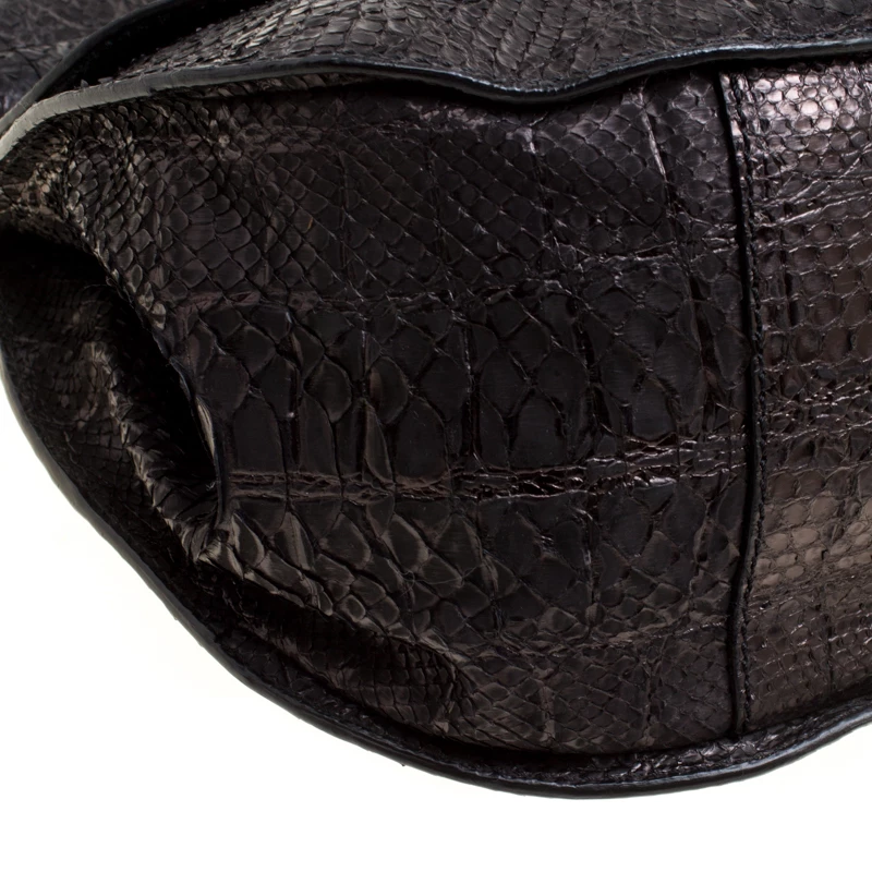 Versace Metallic Black Python Hobo For Women - Image 10