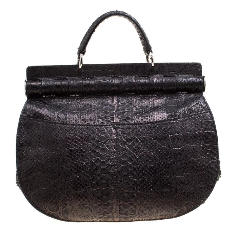 Versace Metallic Black Python Hobo For Women - Image 4