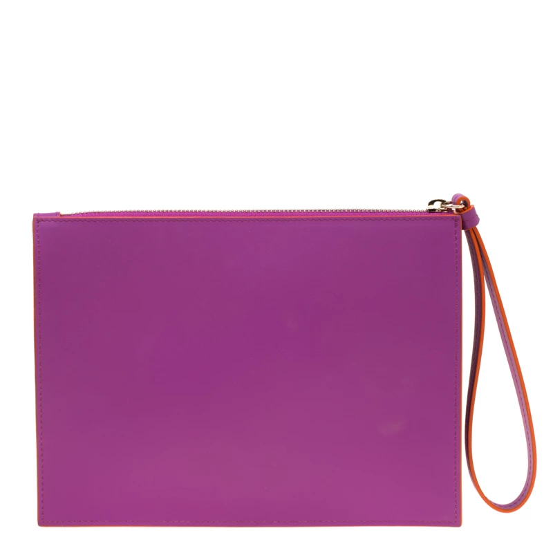 Versace Purple Leather Wristlet Clutch For Women - Image 4