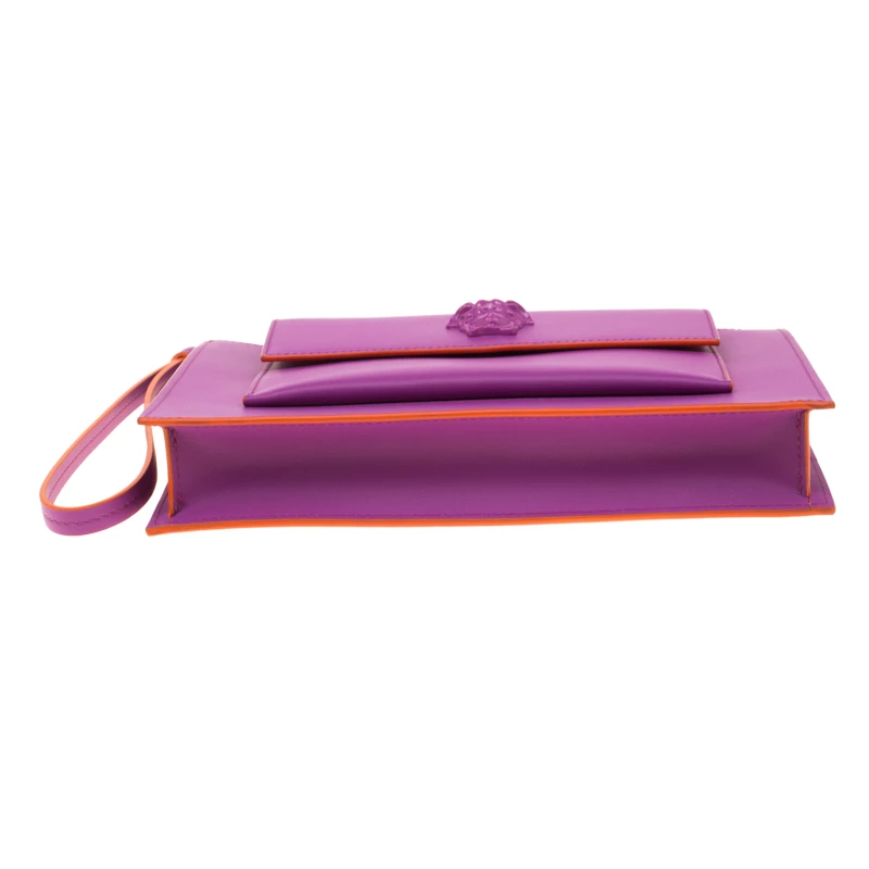 Versace Purple Leather Wristlet Clutch For Women - Image 6