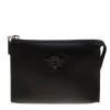 Versace Black Leather Medusa Pochette For Women