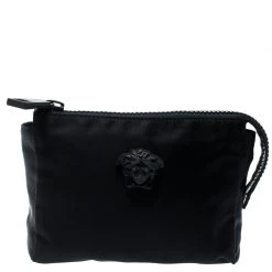 Versace Black Nylon Medusa Pochette For Women