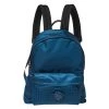 Versace Blue Nylon And Leather Medusa Pallazo Backpack For Women