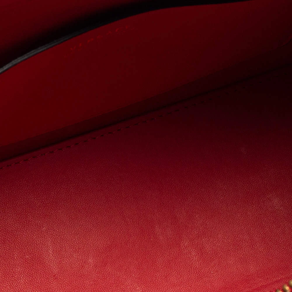 Versace Red Leather Tribute Medusa Studded Zip Tote For Women - Image 7