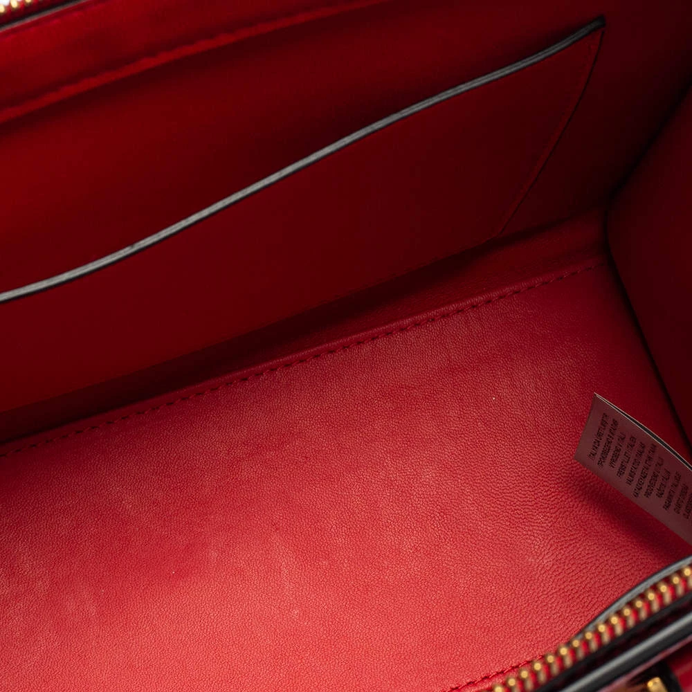 Versace Red Leather Tribute Medusa Studded Zip Tote For Women - Image 8