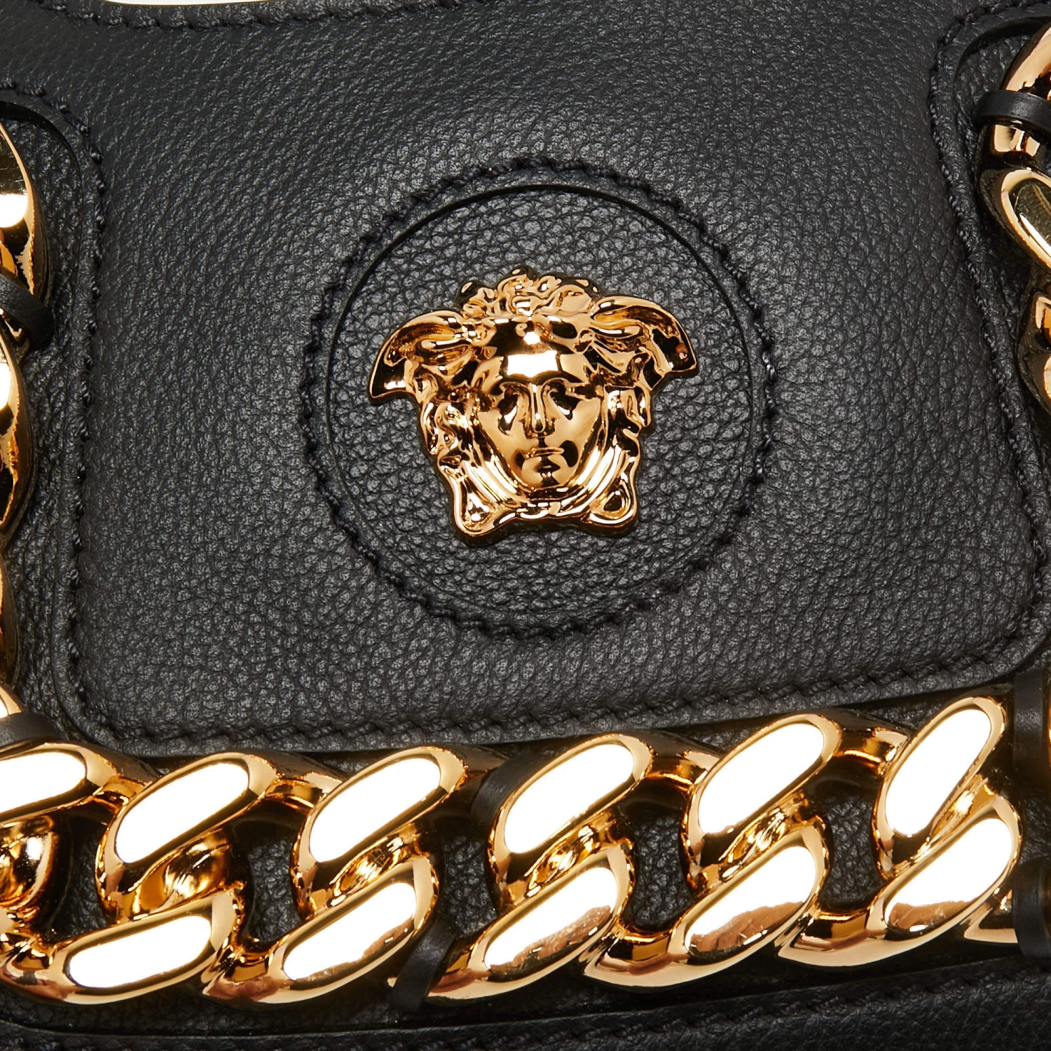 Versace Black Leather La Medusa Crossbody Bag For Women - Image 5
