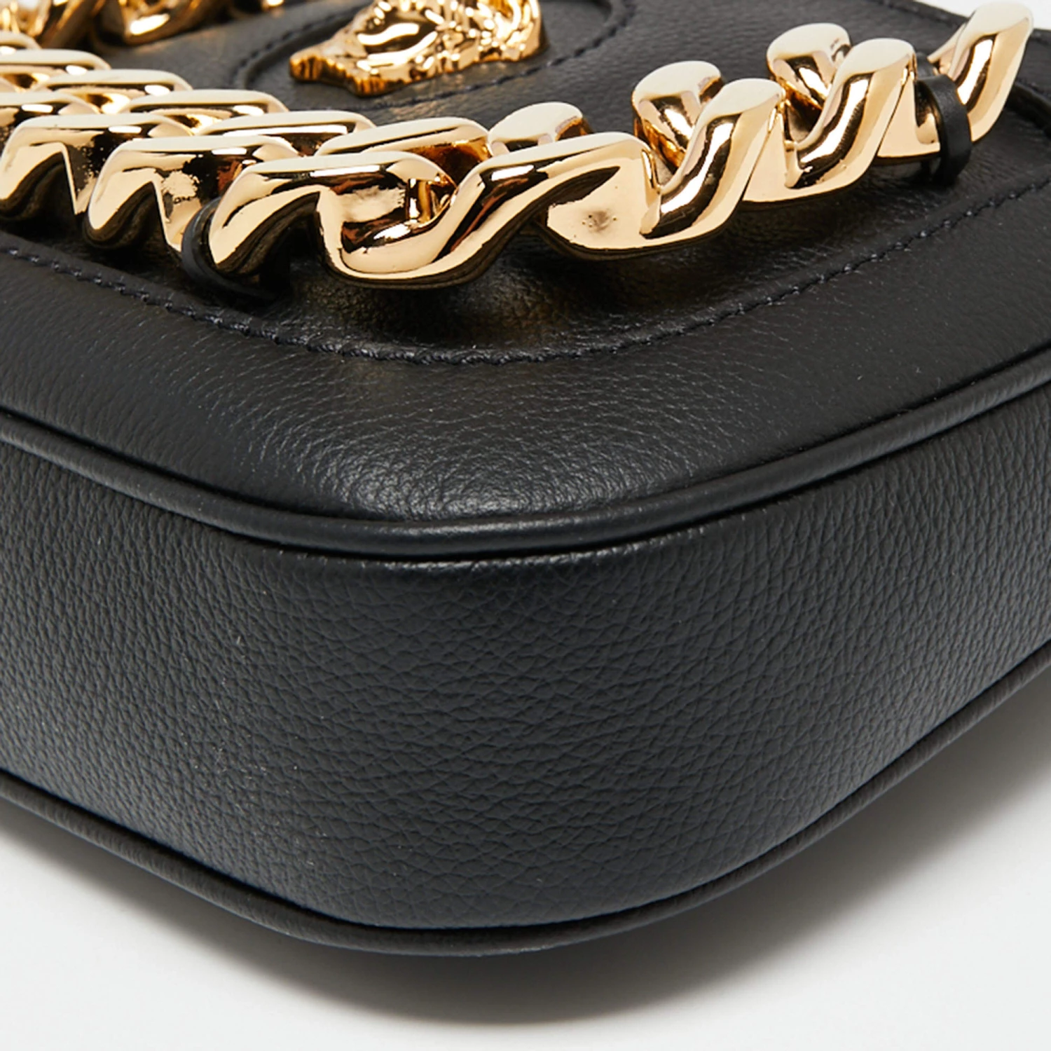 Versace Black Leather La Medusa Crossbody Bag For Women - Image 10