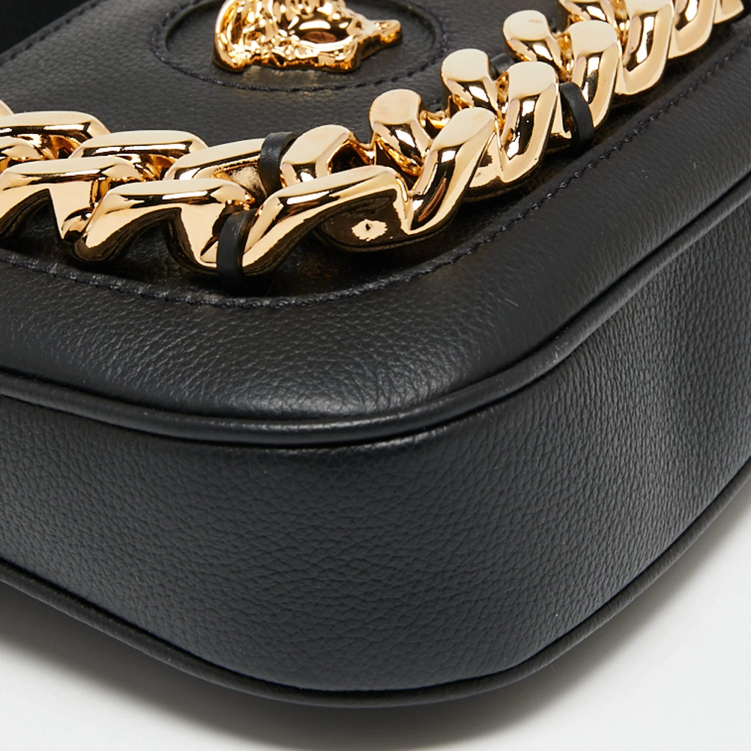 Versace Black Leather La Medusa Crossbody Bag For Women - Image 11
