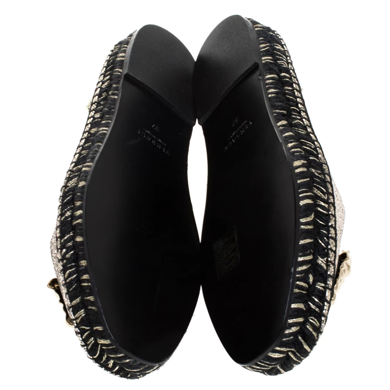 Versace Metallic Gold Medusa Slip On Espadrille Flats Size 37 For Women - Image 6