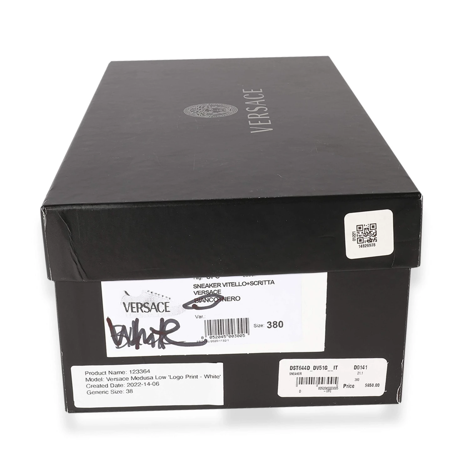 Versace White Leather Greca Logo Low Top Sneaker EU 38 For Women - Image 5