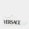 Versace White Logo Greca Sneakers Size EU 39.5 For Women
