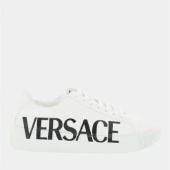 Versace White Logo Greca Sneakers Size EU 39.5 For Women