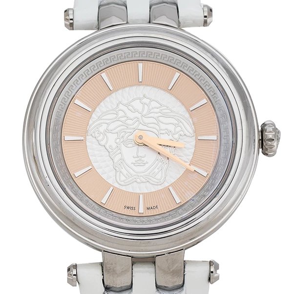 Versace Salmon Stainless Steel Leather Khai VQE010015 Women's Wristwatch 36 Mm For Women - Image 3