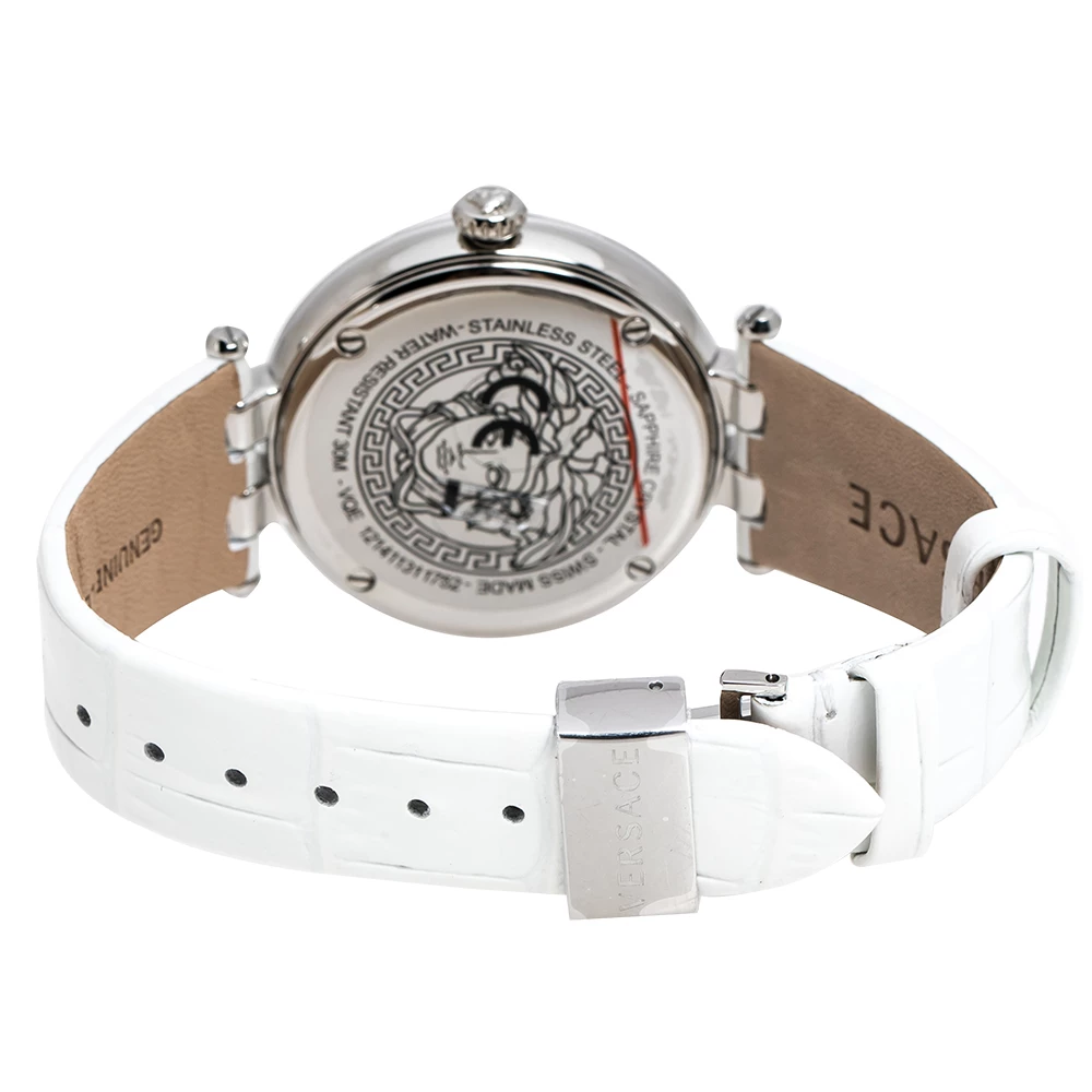 Versace Salmon Stainless Steel Leather Khai VQE010015 Women's Wristwatch 36 Mm For Women - Image 5