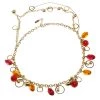 Versace Multicolor Crystal Gold Tone Necklace For Women