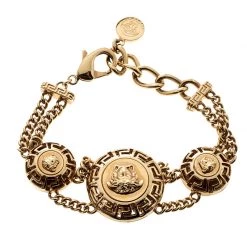 Versace Medusa Gold Tone Chain Link Bracelet For Women