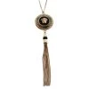 Gianni Versace Vanitas Crystal Enamel Medusa Gold Tone Tassel Pendant Necklace For Women