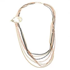 Versace Three Tone Metal Multi Chain Belt / Necklace For Women