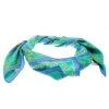 Versace Blue Medusa Baroque Printed Silk Square Scarf For Women