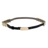 Versace Black Leather And Metal Detail Slim Logo Belt 95CM For Women