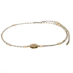Versace Medusa Medallion Gold Tone Chain Link Belt For Women