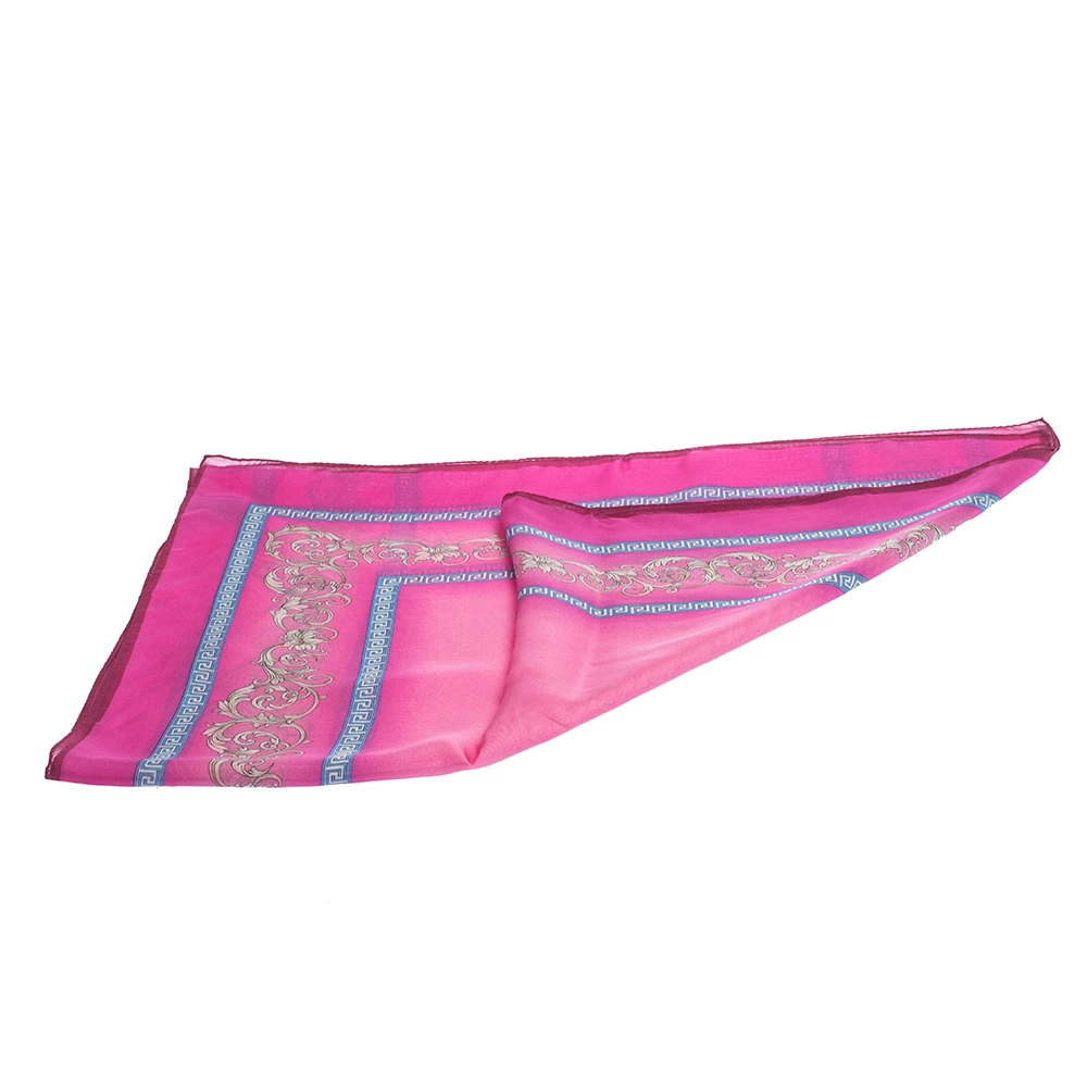Versace Fuschia Pink Printed Silk Stole For Women - Image 4