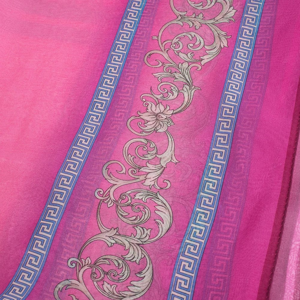 Versace Fuschia Pink Printed Silk Stole For Women - Image 2