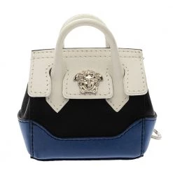 Versace Tri Color Leather Medusa Bag Coin Pouch Key Chain For Women