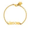 Versace Vintage Gold Tone Logo Bracelet For Women