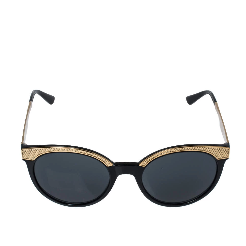 Versace Black & Gold/ Grey MOD 4330 Round Sunglasses For Women - Image 2