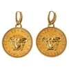 Versace Medusa Coin Gold Tone Drop Earring For Women
