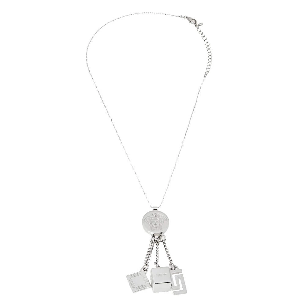 Versace Medusa Silver Tone Multi Charm Pendant Necklace For Women - Image 2