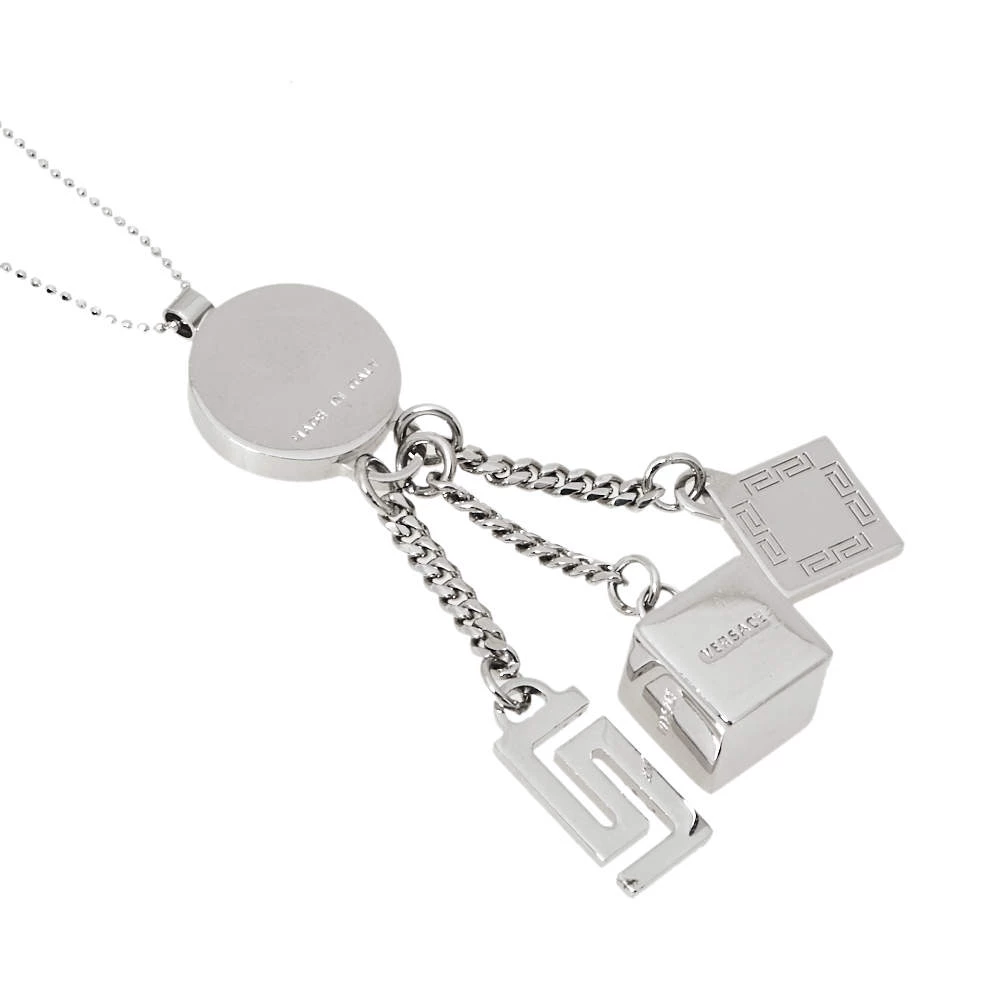 Versace Medusa Silver Tone Multi Charm Pendant Necklace For Women - Image 3