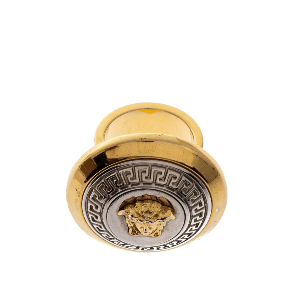 Versace Two Tone Vanitas Medusa Ring Size EU 53 For Women - Image 5