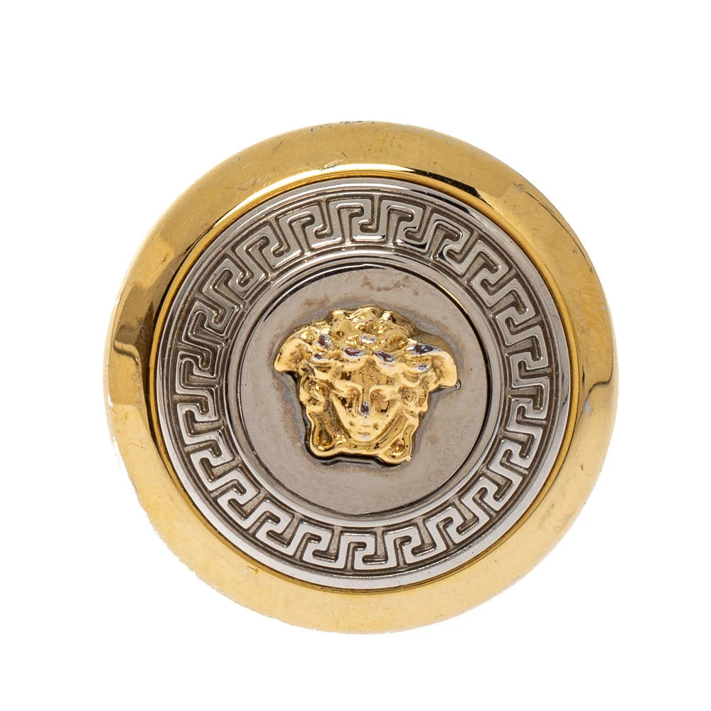Versace Two Tone Vanitas Medusa Ring Size EU 53 For Women - Image 2