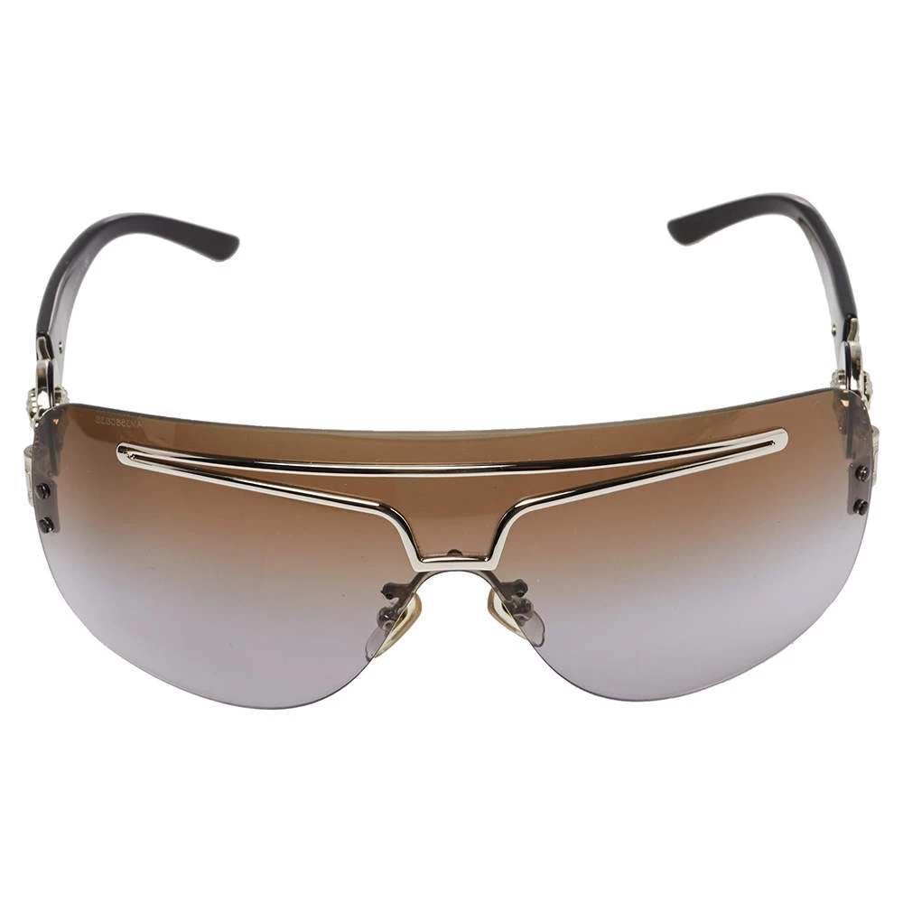 Versace Silver Tone/ Bicolor Gradient 2132 Shield Sunglasses For Women - Image 2