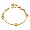 Versace Gold Tone Medusa Chain Link Cuff Bracelet For Women