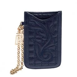 Versace Blue Leather Phone Holder For Women