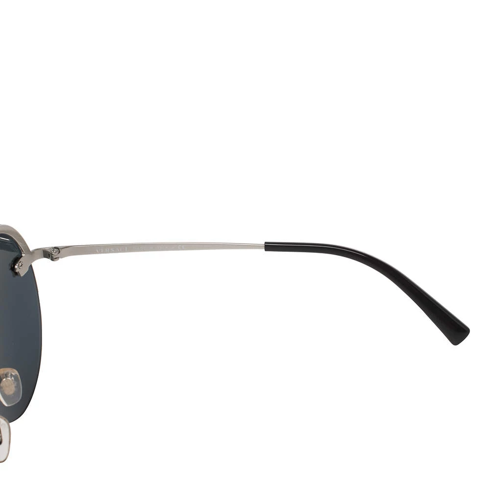 Versace Silver/Purple Meatal MOD 2176 Medusa Rimless Round Sunglasses For Women - Image 5