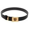 Versace Black Leather Medusa Square Buckle Belt 95CM For Women