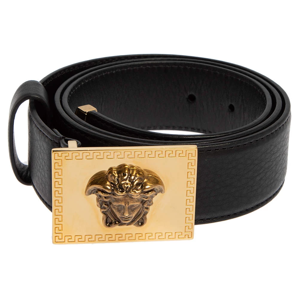 Versace Black Leather Medusa Square Buckle Belt 95CM For Women - Image 2