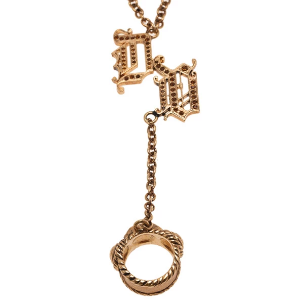 Versace Gold-Plated Chain Linked Ring And Bangle 19CM Size 54 For Women - Image 3