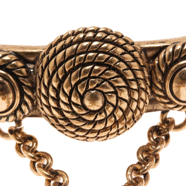 Versace Gold-Plated Chain Linked Ring And Bangle 19CM Size 54 For Women - Image 4