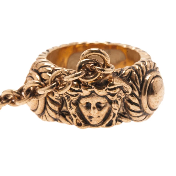 Versace Gold-Plated Chain Linked Ring And Bangle 19CM Size 54 For Women - Image 5