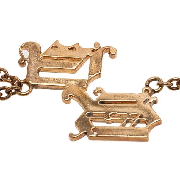 Versace Gold-Plated Chain Linked Ring And Bangle 19CM Size 54 For Women - Image 8