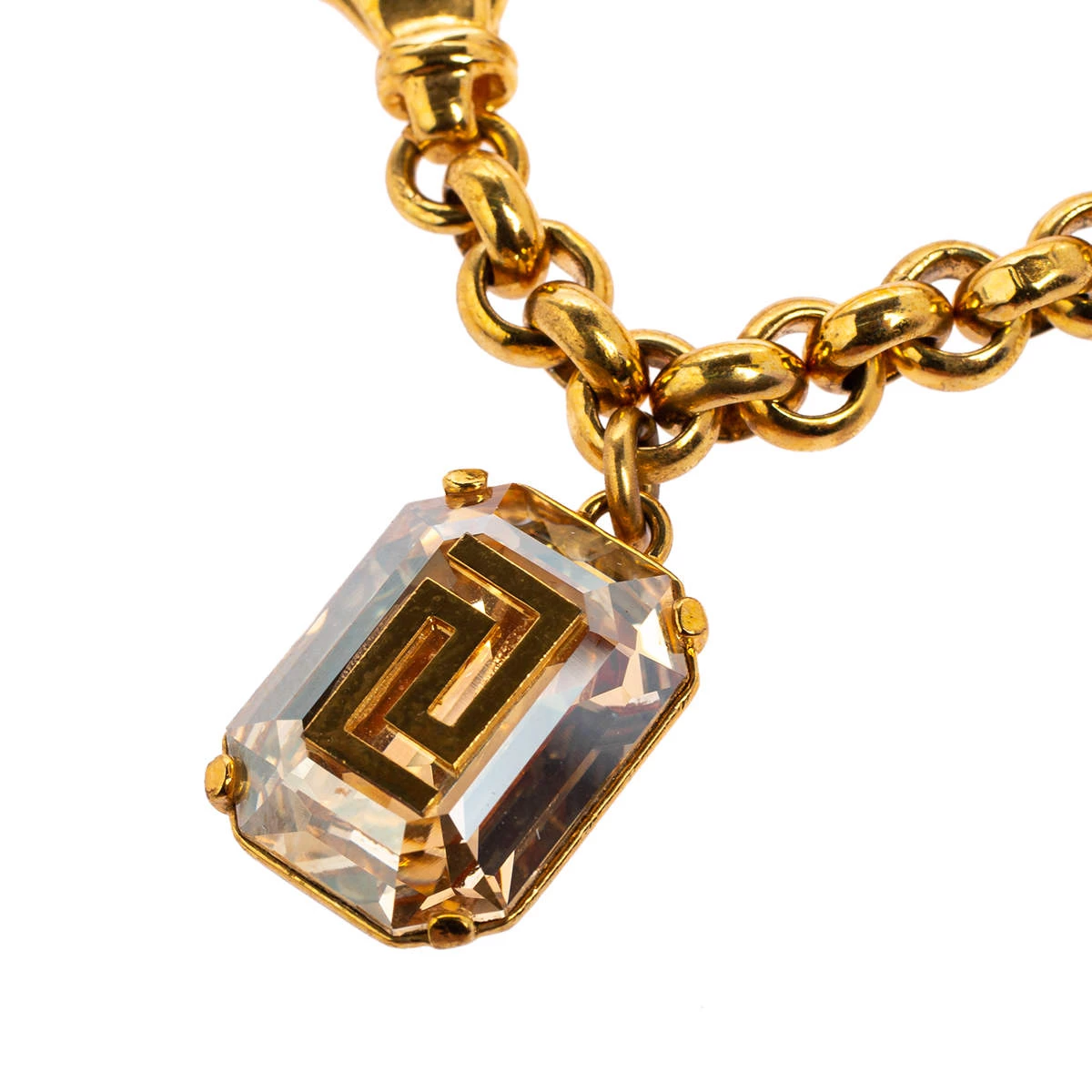 Versace Crystal Gold Tone Charm Bracelet For Women - Image 3
