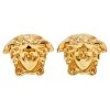 Versace Gold Tone Medusa Head Stud Earrings For Women