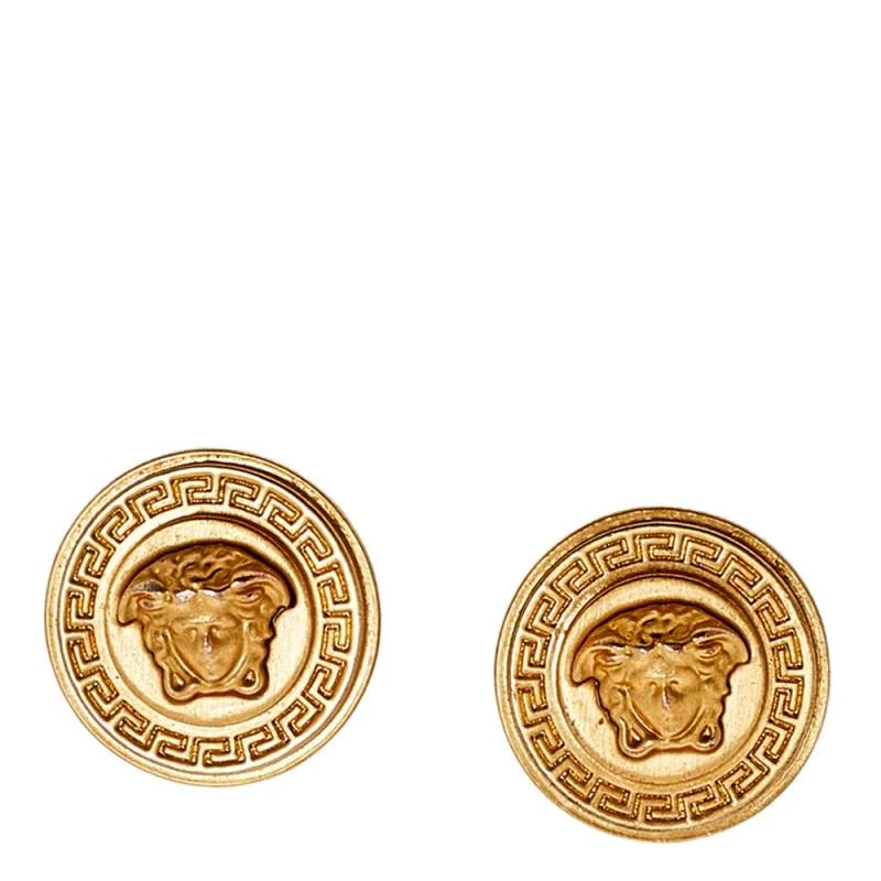 Versace Gold Tone Medusa Round Clip-On Stud Earrings For Women - Image 3
