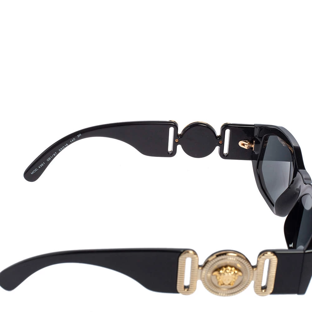Versace Black / Grey 4361 Medusa Biggie Rectangle Sunglasses For Women - Image 5
