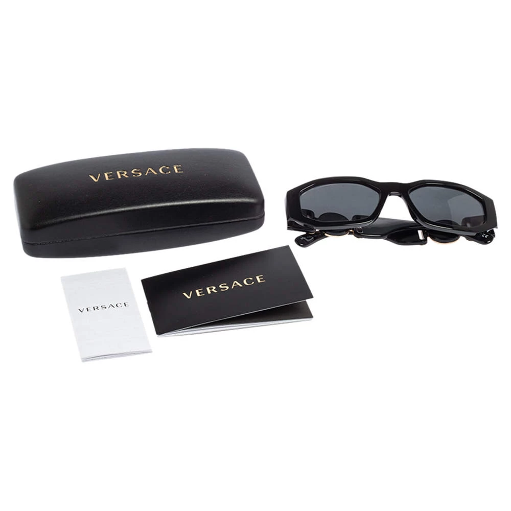 Versace Black / Grey 4361 Medusa Biggie Rectangle Sunglasses For Women - Image 7